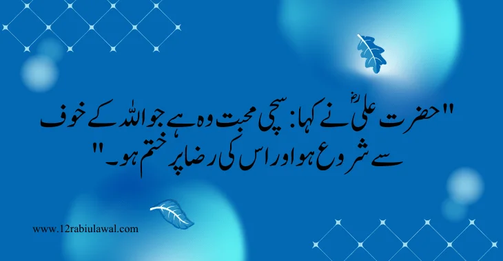 33 Hazrat Ali (R.A) Quotes In Urdu About Love 2024